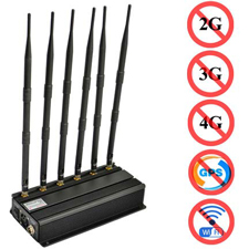 6 Bands Adjustable GSM/3G/4G Mobile Phone Jammer GPS WIFI UHF VHF Signal Blocker