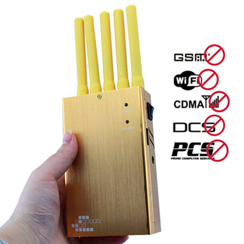 Handheld Golden Multi-functional Jammer for GPS, WIFI,Cell Phone and Video