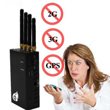 Portable GSM 3G Mobile Jammer Blocking GPS WIFI Remote Frequency