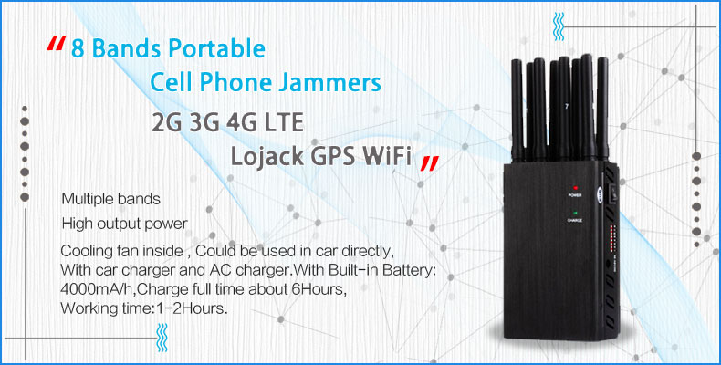 Portable Cell Phone Jammer GPS LoJack 2G 3G 4G WiFi Blocker