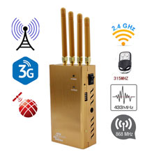 Portable GSM 3G WIFI GPS Jammer Remote Control 433 315 868MHz